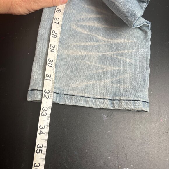 Smoke Rise Men's Distressed Slim Patch Wash Sz 42x32 Denim Jeans Ripped Knees - Picture 8 of 10